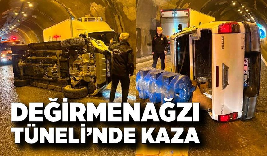 Değirmenağzı Tüneli’nde kaza: Kontrolden çıkarak devrildi!