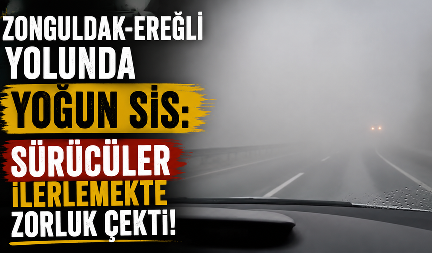 Zonguldak-Ereğli yolunda yoğun sis: Sürücüler ilerlemekte zorluk çekti