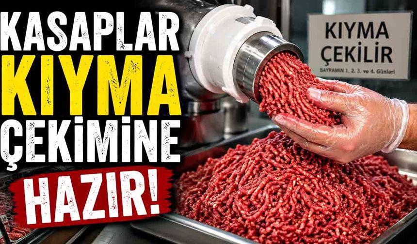 Kasaplar kıyma çekimine hazır