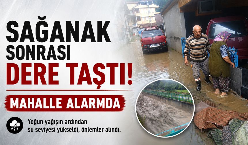 Sağanak sonrası dere taştı! Mahalle alarmda