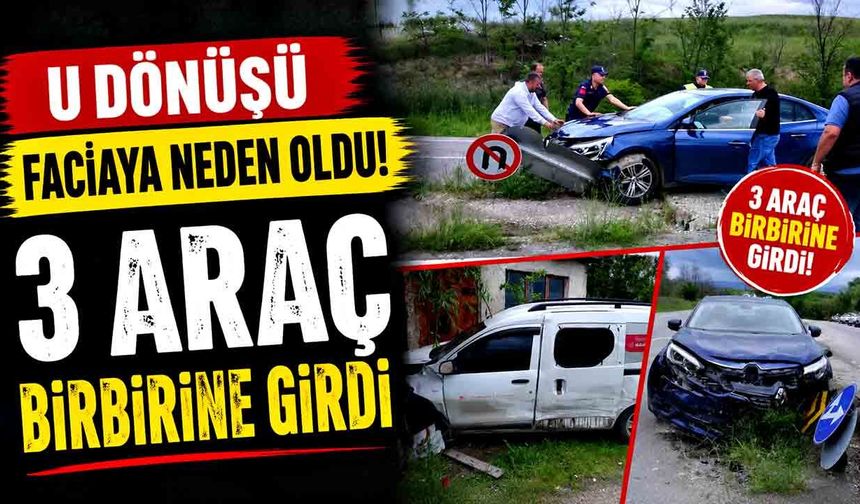Kastamonu’da üç araç çarpıştı: 5 yaralı