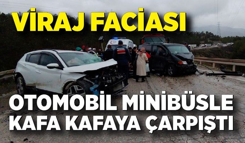 Virajı alamadı, karşı şeride geçti: Facia gibi çarpışma