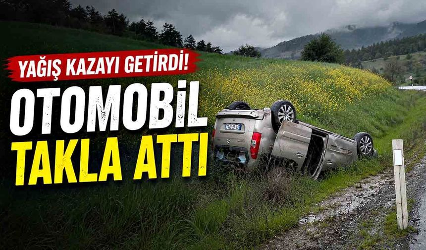 Kontrolden çıkan otomobil takla attı: 2 yaralı