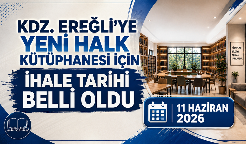 Kdz. Ereğli İlçe Halk Kütüphanesi için ihale süreci başlıyor