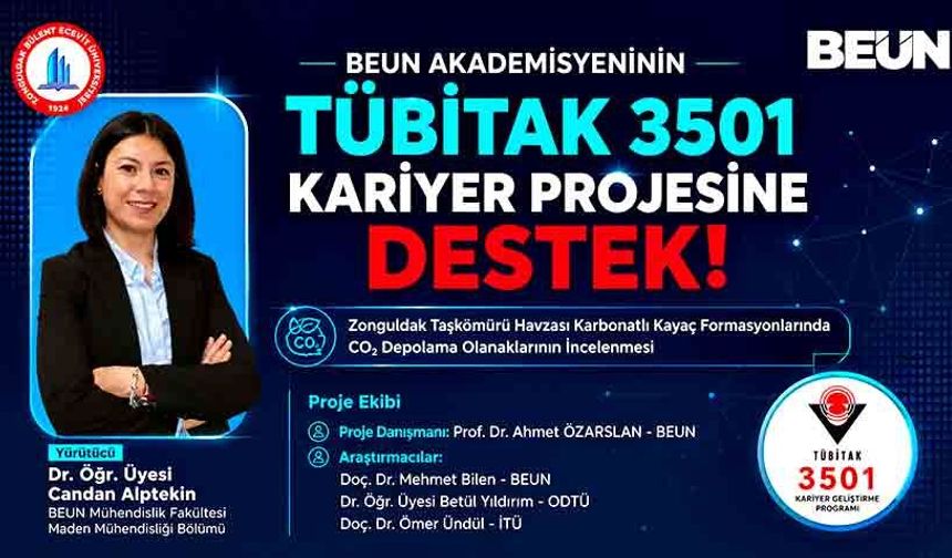 BEUN akademisyeninin TÜBİTAK 3501 Kariyer Projesine destek