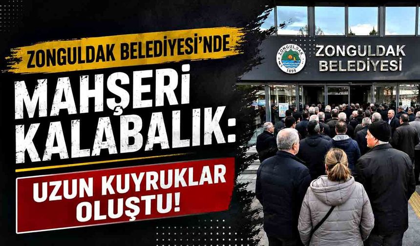 Zonguldak Belediyesinde mahşeri kalabalık! Uzun kuyruklar oluştu