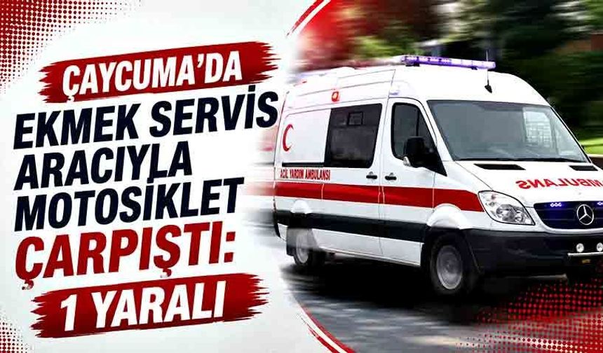 Çaycuma’da ekmek servis aracıyla motosiklet çarpıştı: 1 yaralı