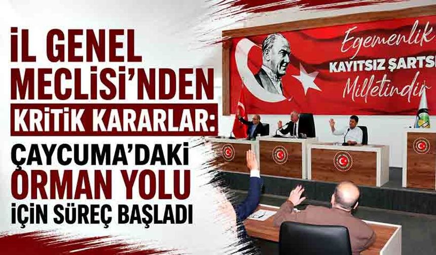 İl Genel Meclisi’nden kritik kararlar:  Çaycuma’daki orman yolu için süreç başladı