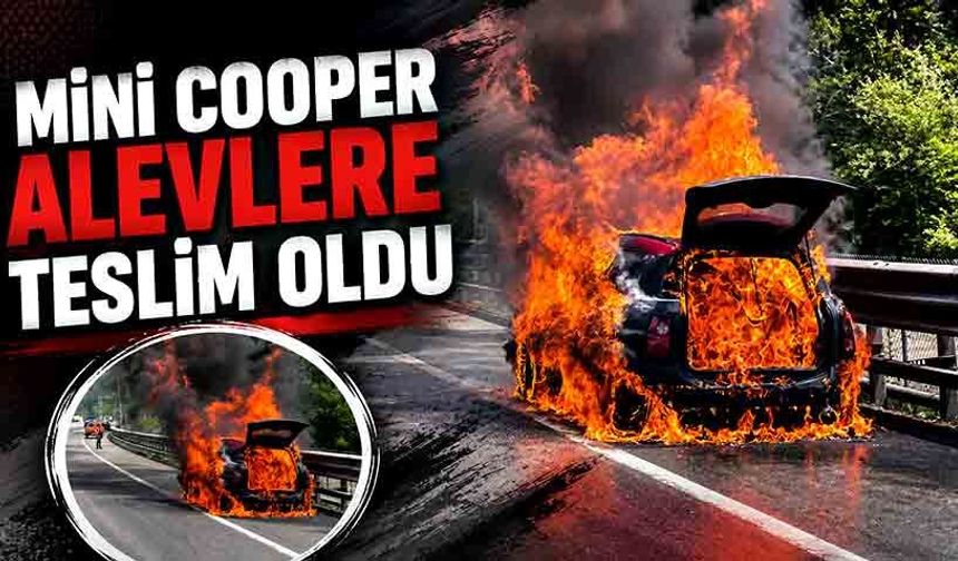 Mini Cooper alevlere teslim oldu