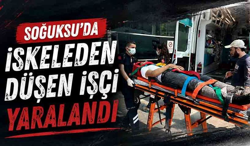 Soğuksu'da iskeleden düşen işçi yaralandı