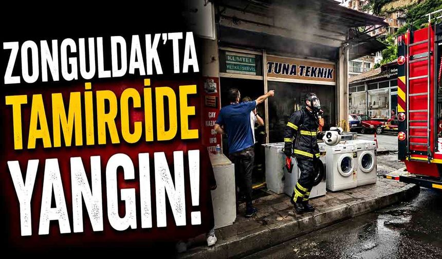 Tamircinin deposunda çıkan yangın korkuttu