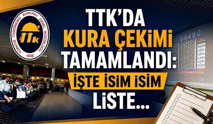 TTK ‘da kura çekimi tamamlandı: İşte isim isim liste...