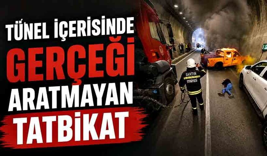 Tünel içerisinde gerçeği aratmayan tatbikat