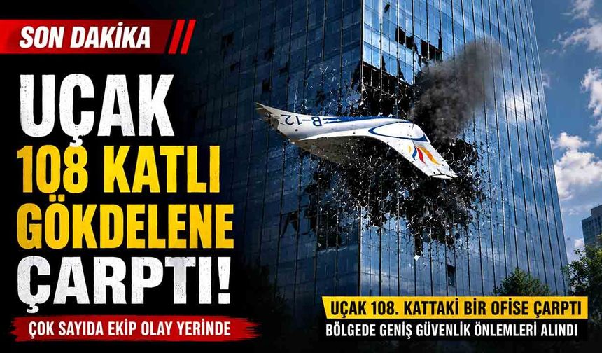 Uçak 108 katlı gökdelene çarptı