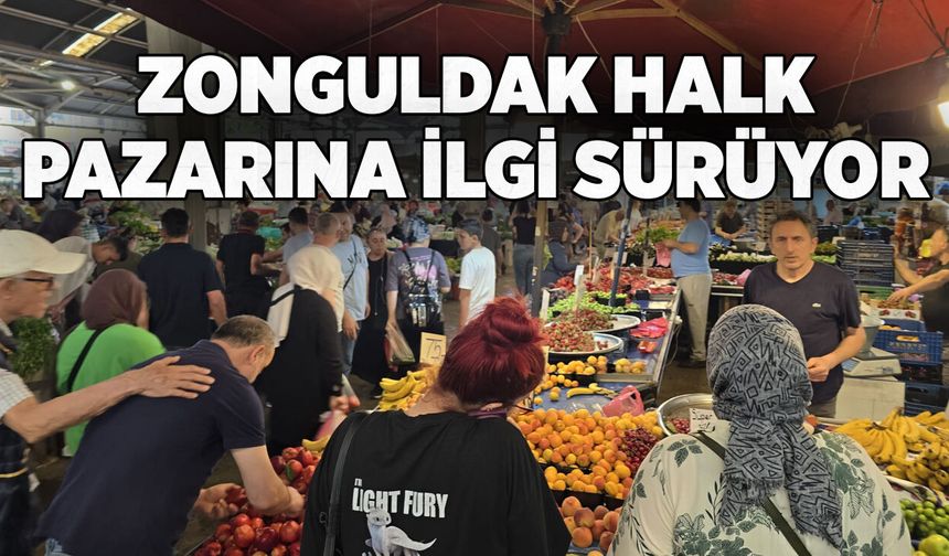 Zonguldak halk pazarına ilgi sürüyor