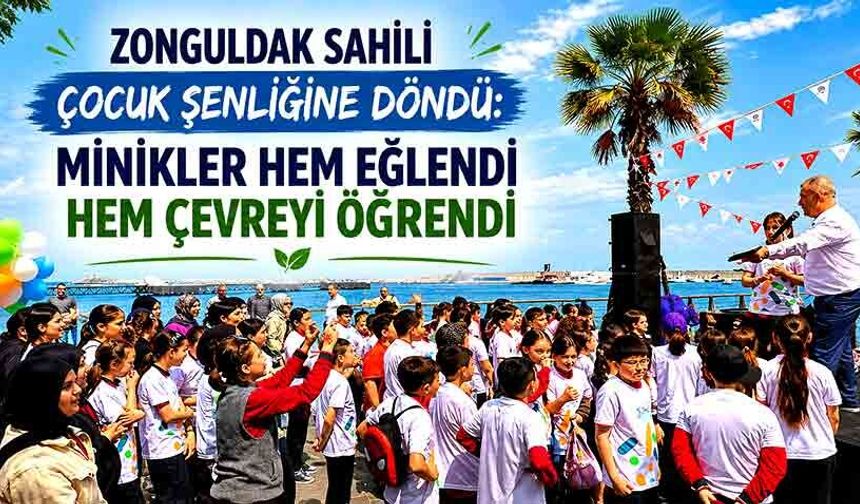Zonguldak sahili çocuk şenliğine döndü: Minikler hem eğlendi hem çevreyi öğrendi