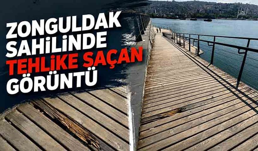 Zonguldak sahilinde tehlike saçan görüntü