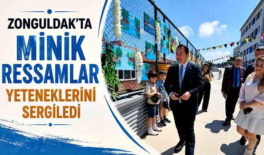 Zonguldak’ta minik ressamlar yeteneklerini sergiledi