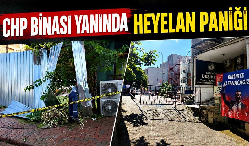 CHP binası yanında heyelan paniği