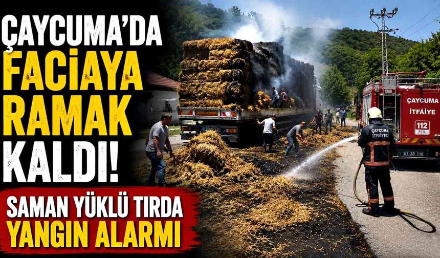 Saman yüklü tırda yangın paniği: Facianın eşiğinden dönüldü