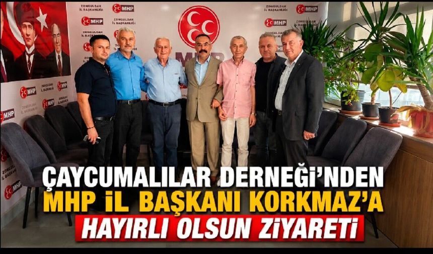 Çaycumalılar Derneği'nden MHP İl Başkanı Korkmaz'a Hayırlı Olsun Ziyareti