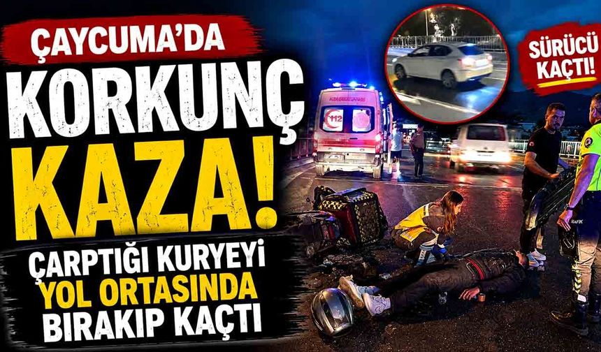 Çaycuma'da Öfkelendiren Kaza! Yaralı Kuryeyi Arkasında Bırakıp Kaçtı