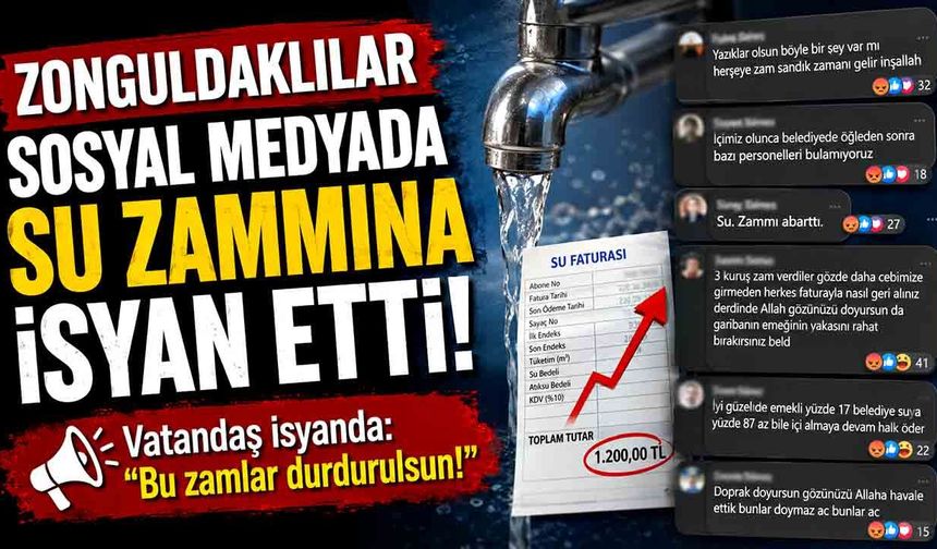 Zonguldaklılar Sosyal Medyada Su Zammına İsyan Etti