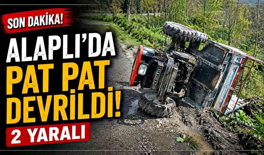 Alaplı’da pat pat devrildi: 2 yaralı