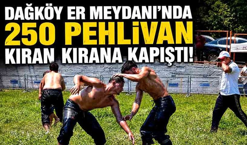 Dağköy er meydanında 250 pehlivan kıran kırana kapıştı!