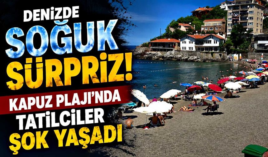 Denizde soğuk sürpriz! Kapuz Plajı'nda tatilciler şok yaşadı