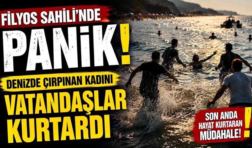 Filyos Plajı'nda Korku Dolu Anlar! Kramp Giren Kadın Son Anda Kurtarıldı