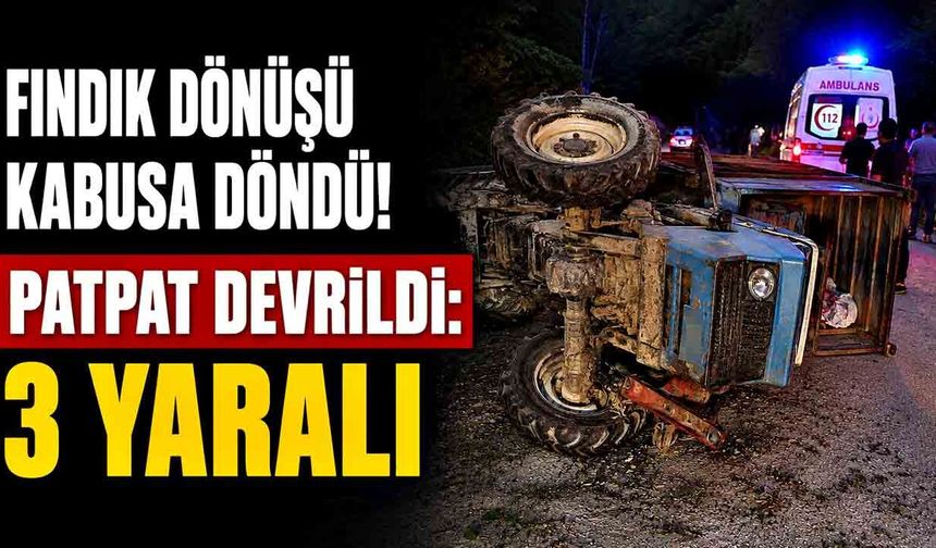 Fındık Dönüşü Kabusa Döndü! Patpat Devrildi: 3 Yaralı