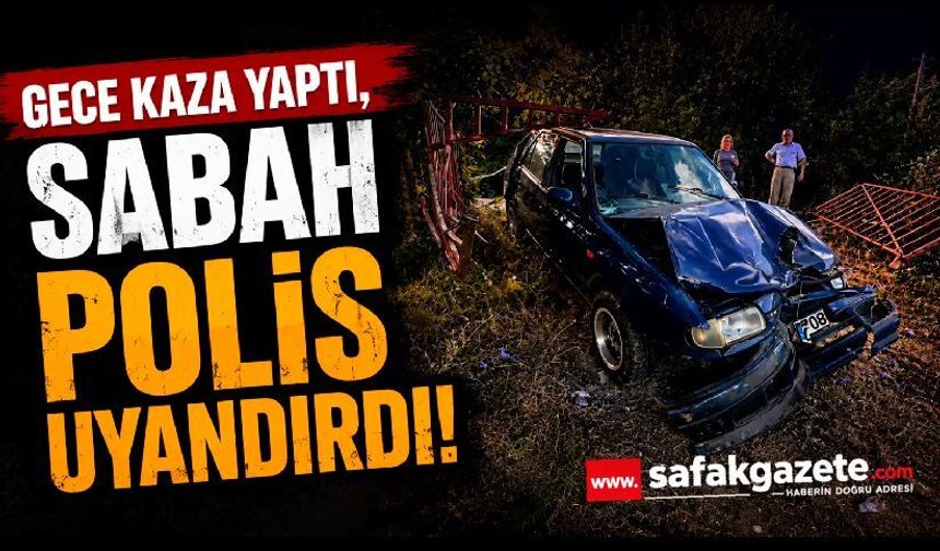 Kaza yapan sürücü aracını bırakıp uyumaya gitti