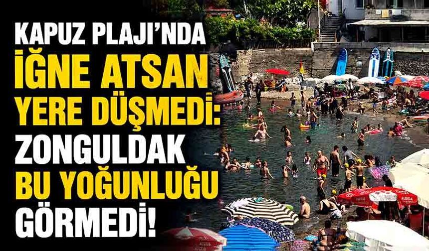 Kapuz Plajı’nda iğne atsan yere düşmedi: Zonguldak bu yoğunluğu görmedi!