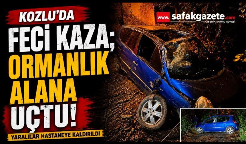 Kozlu'da feci kaza; Ormanlık alana uçtu