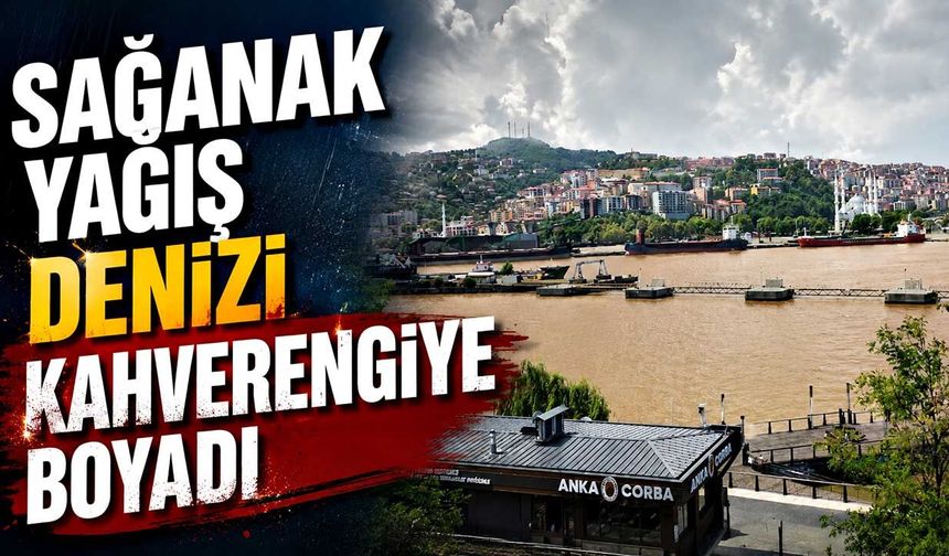 Sağanak yağış denizi kahverengiye boyadı