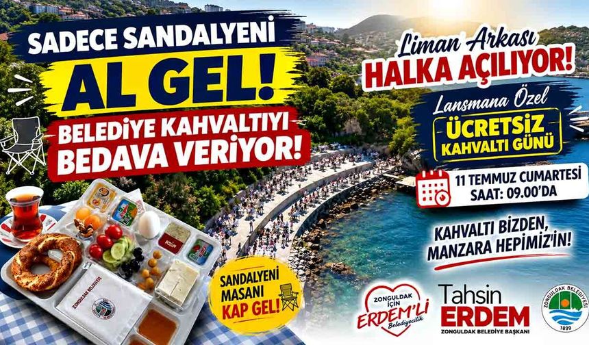 Sadece Sandalyeni Al Gel! Belediye Kahvaltıyı Bedava Veriyor
