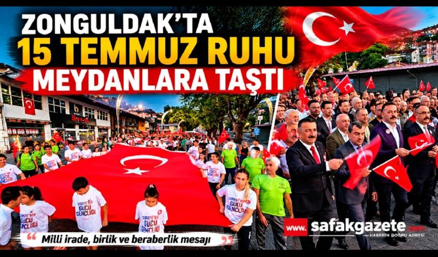 Zonguldak'ta 15 Temmuz Ruhu Meydanlara Taştı: Binlerce Kişi Demokrasi Yürüyüşünde Buluştu