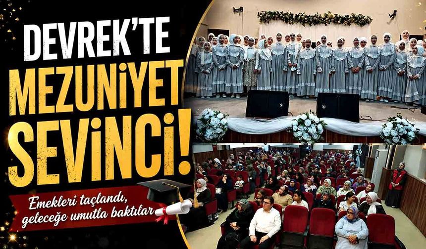 Devrek'te Yaz Kur'an Kursu öğrencilerinden mezuniyet sevinci