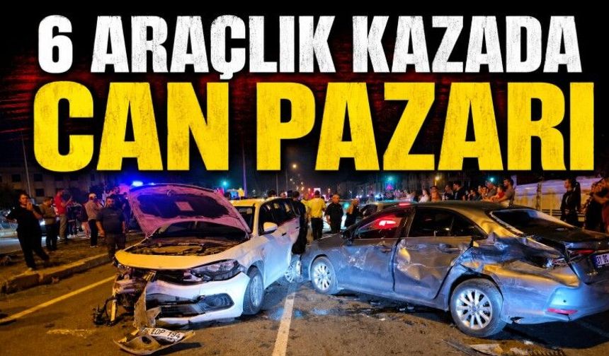 6 araçlık zincirleme kaza: Otomobiller hurdaya döndü
