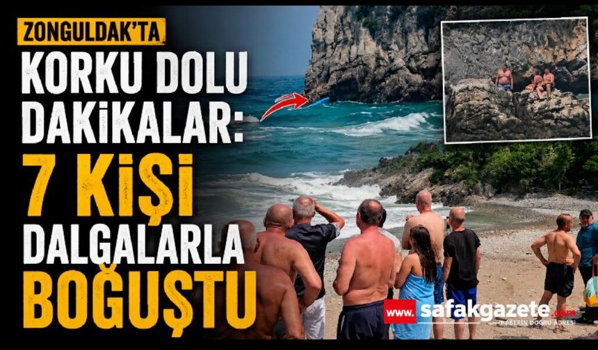 Zonguldak'ta denizde dalgaların arasında zor anlar yaşayan 5 kişi kurtarıldı