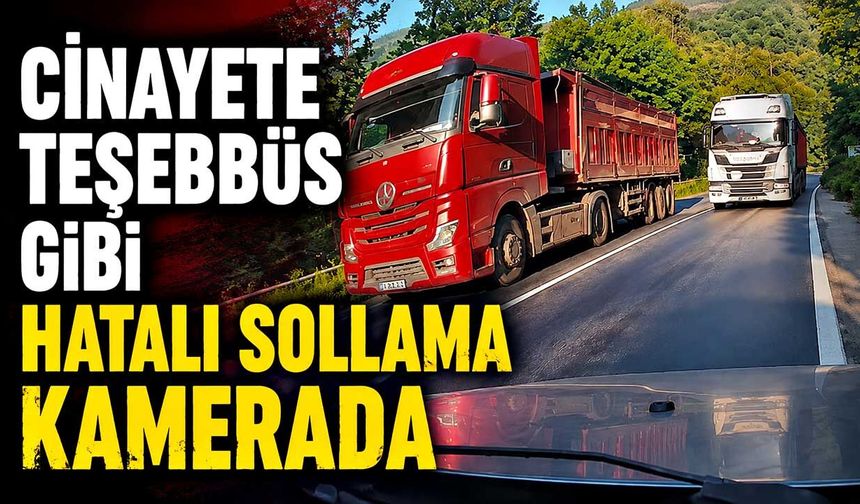 Cinayete teşebbüs gibi hatalı sollama kamerada