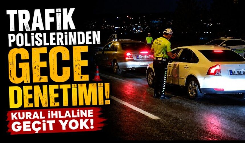 Trafik polislerinden gece denetimi