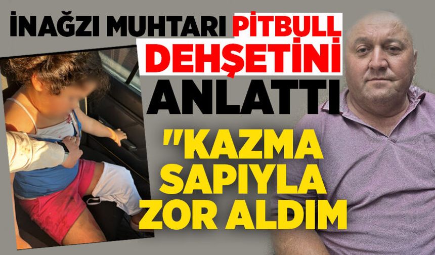 İnağzı muhtarı pitbull dehşetini anlattı: "Kazma sapıyla zor aldım