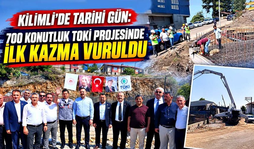 Kilimli’de tarihi gün: 700 konutluk TOKİ projesinde ilk kazma vuruldu