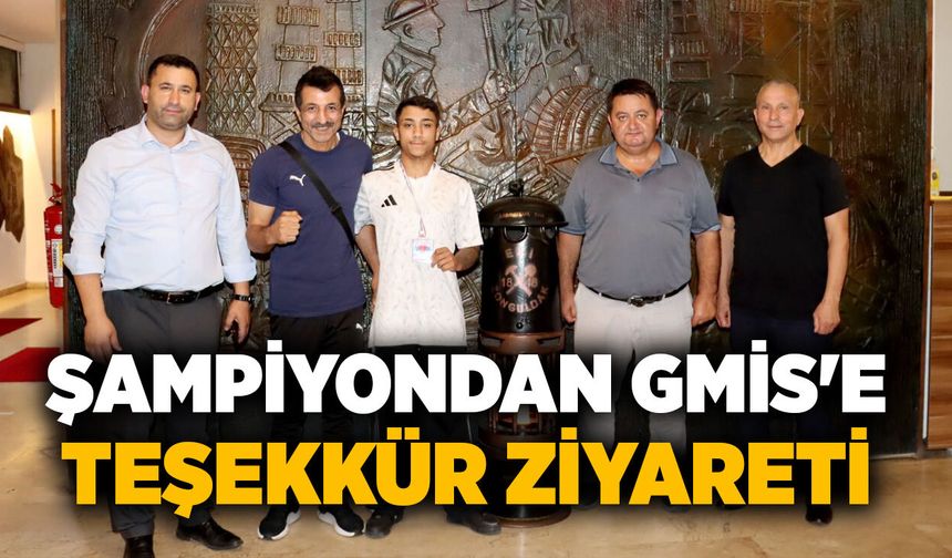 Şampiyondan GMİS'e teşekkür ziyareti