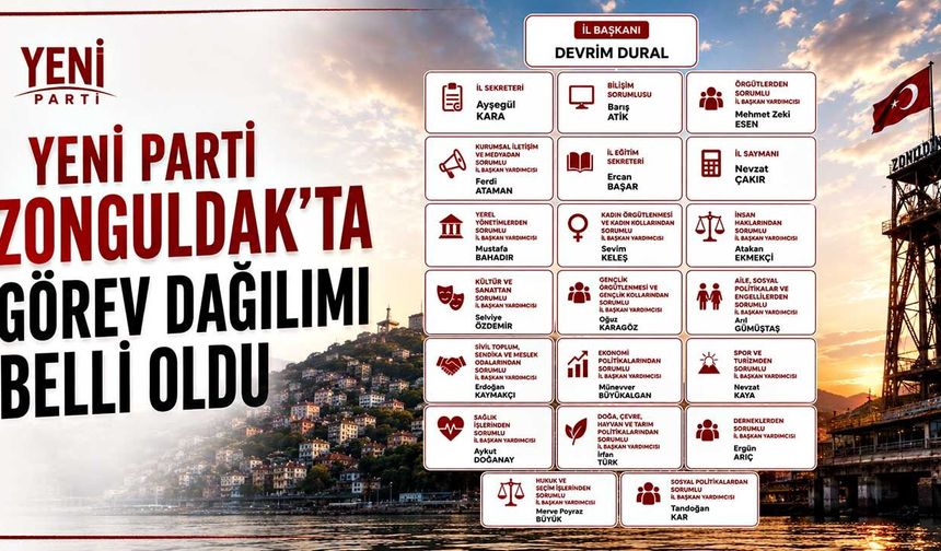 Yeni Parti Zonguldak’ta görev dağılımı belli oldu