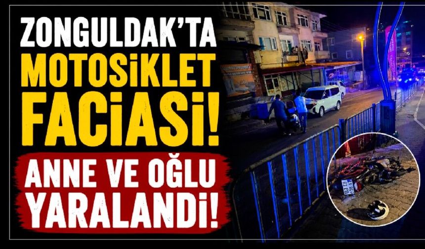 Kozlu'da Motosiklet Faciası! Anne ve Oğlu Yaralandı