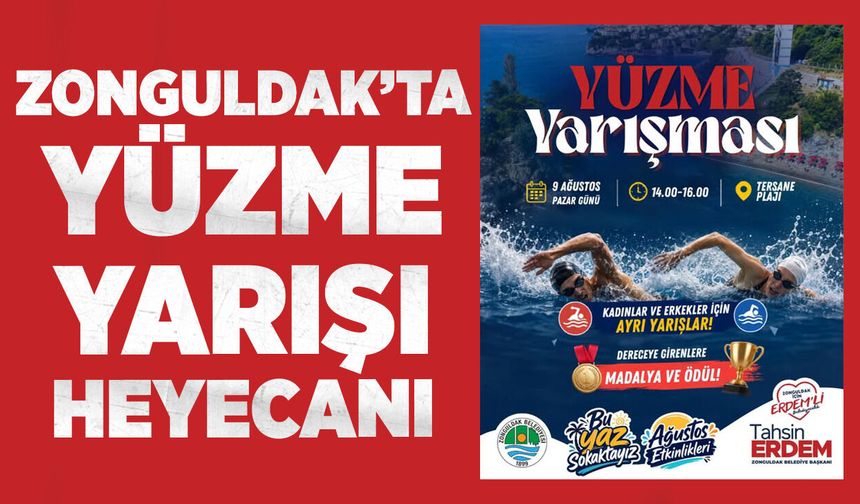 Zonguldak'ta Yüzme Yarışması Heyecanı