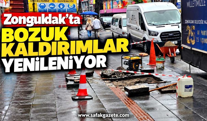 Zonguldak Belediyesi'nden Yaya Güvenliği İçin Kaldırım Hamlesi!